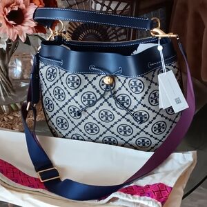 Tory Burch Navy and Grey Shoulder Bag,Also Can Be A Crossbody Strap.beautiful"